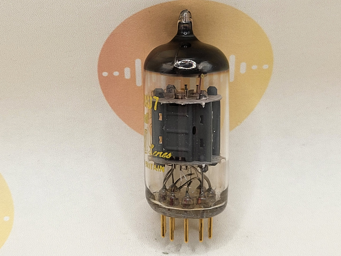 1x Mullard ECC82 12AU7 Kurzplatten 10M Master Series - Blackburn 1960er Gf1