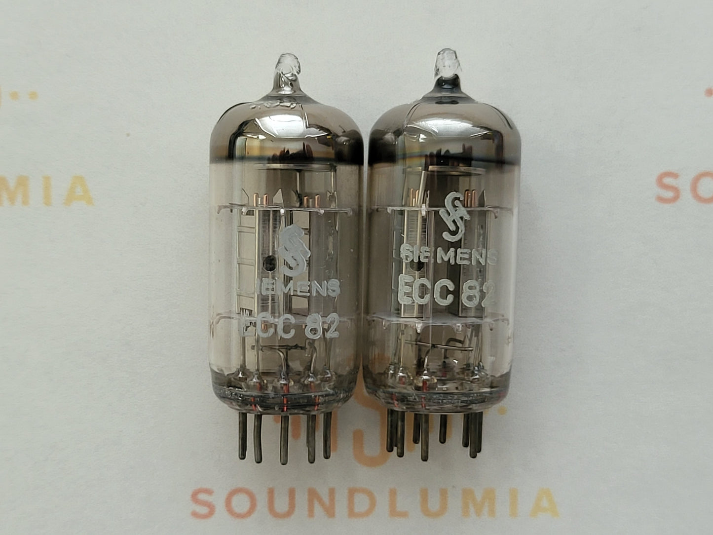 Siemens ECC82 12AU7 Chromplatten passendes Paar - München 1961 Gf0 - Fast NOS