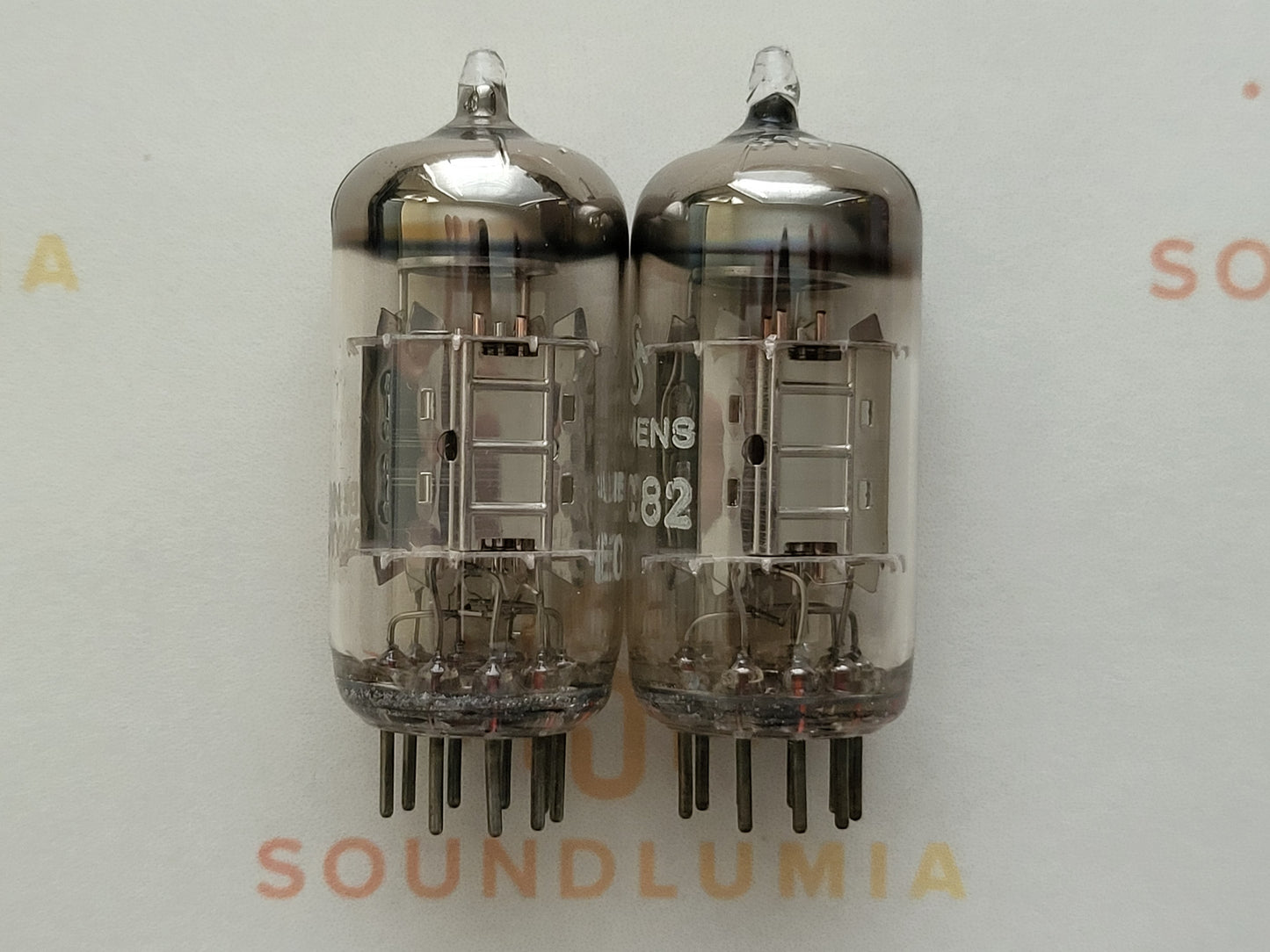Siemens ECC82 12AU7 Chromplatten passendes Paar - München 1961 Gf0 - Fast NOS