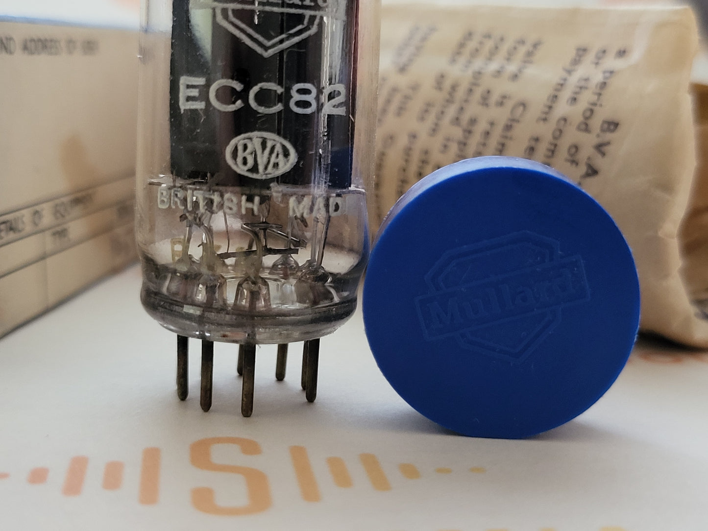 Mullard ECC82 12AU7 Long Plates Square Getter