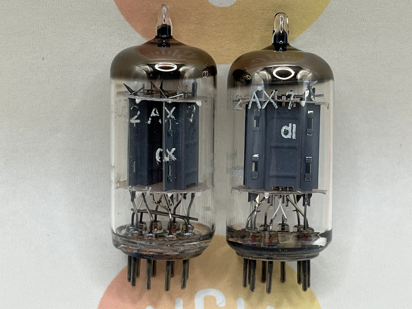 Telefunken ECC83 12AX7 Rippenplatten passendes Paar - Berlin 1959 gleicher Code - NOS