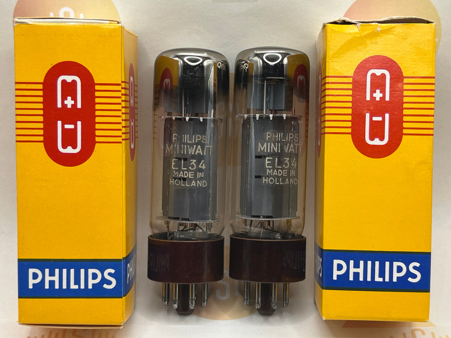 Mazda EL34 DD Getter Brown Base - Philips Label - Brussels