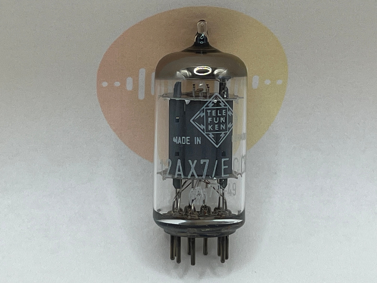 1x Telefunken 12AX7/ECC83 Smooth Plates ◇ Bottom Original Box - Ulm 1970 BWB Falcon - For US Military - NIB NOS