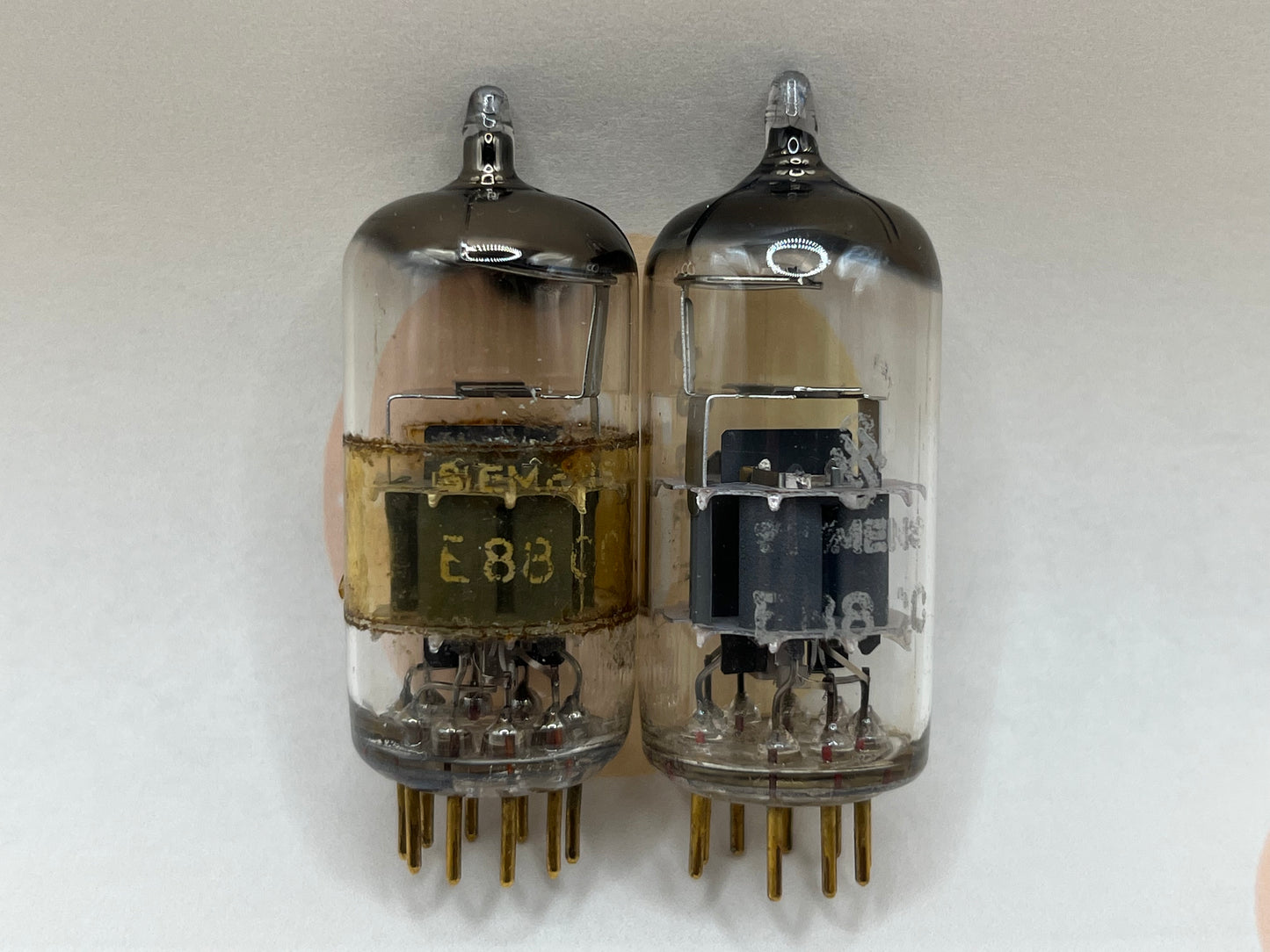 Siemens E88CC 6922 D-getter Matched Pair - Pre-acid code Production - Munich 1950s