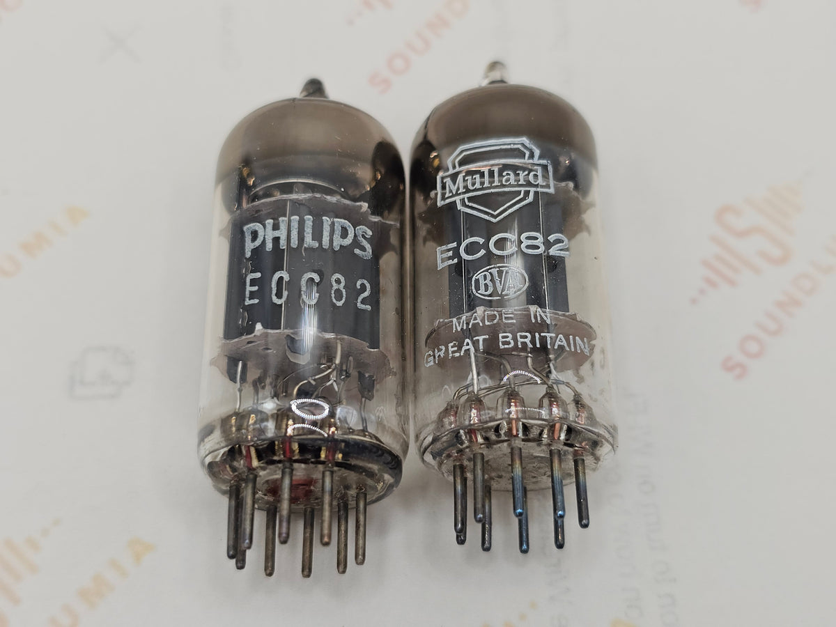 Mullard ECC82 12AU7 vacuum tube with O-Getter and Short Plates, image 24