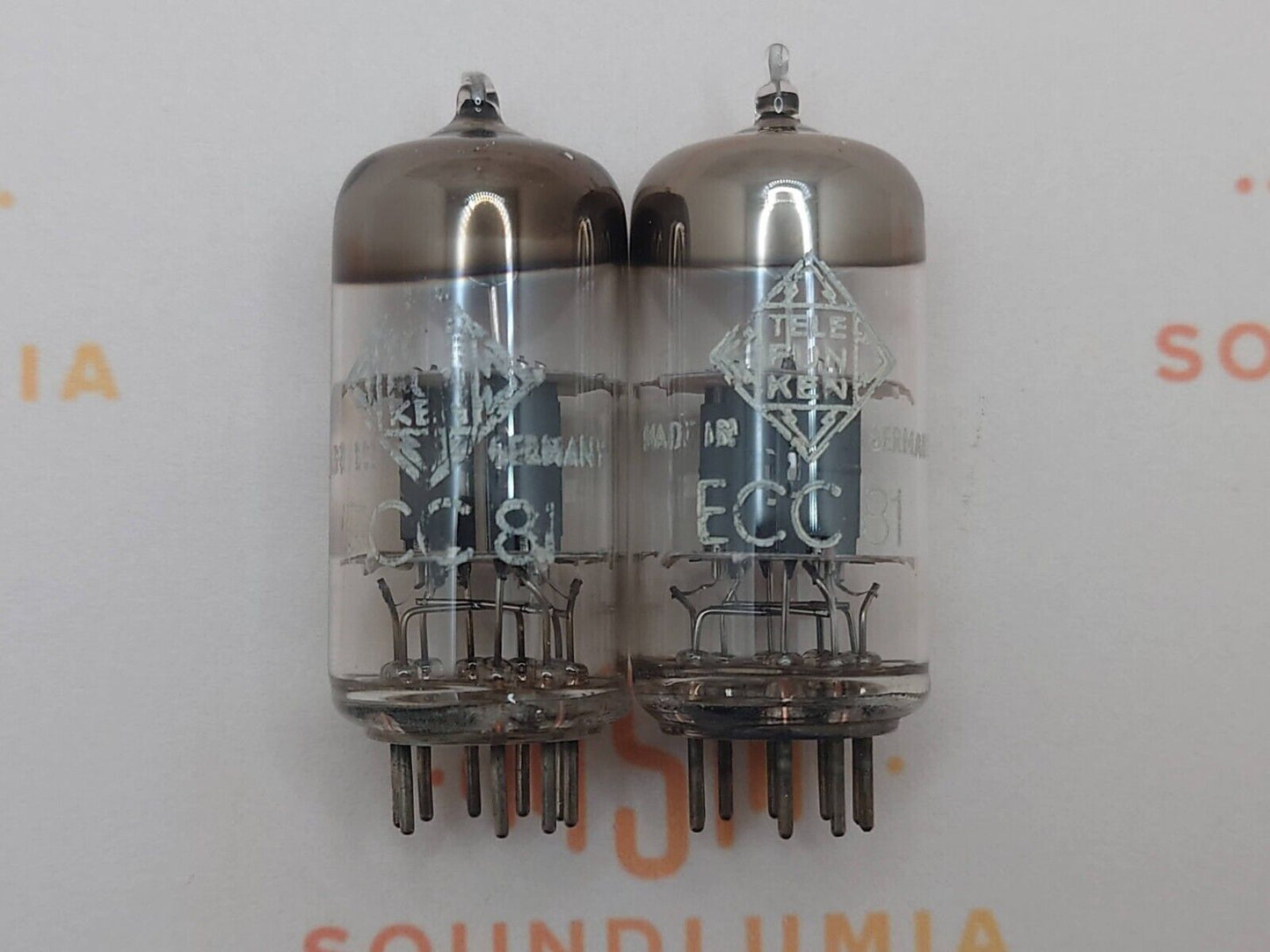 Telefunken ECC81 12AT7 ◇ Bottom - Matched Pair - Berlin '55
