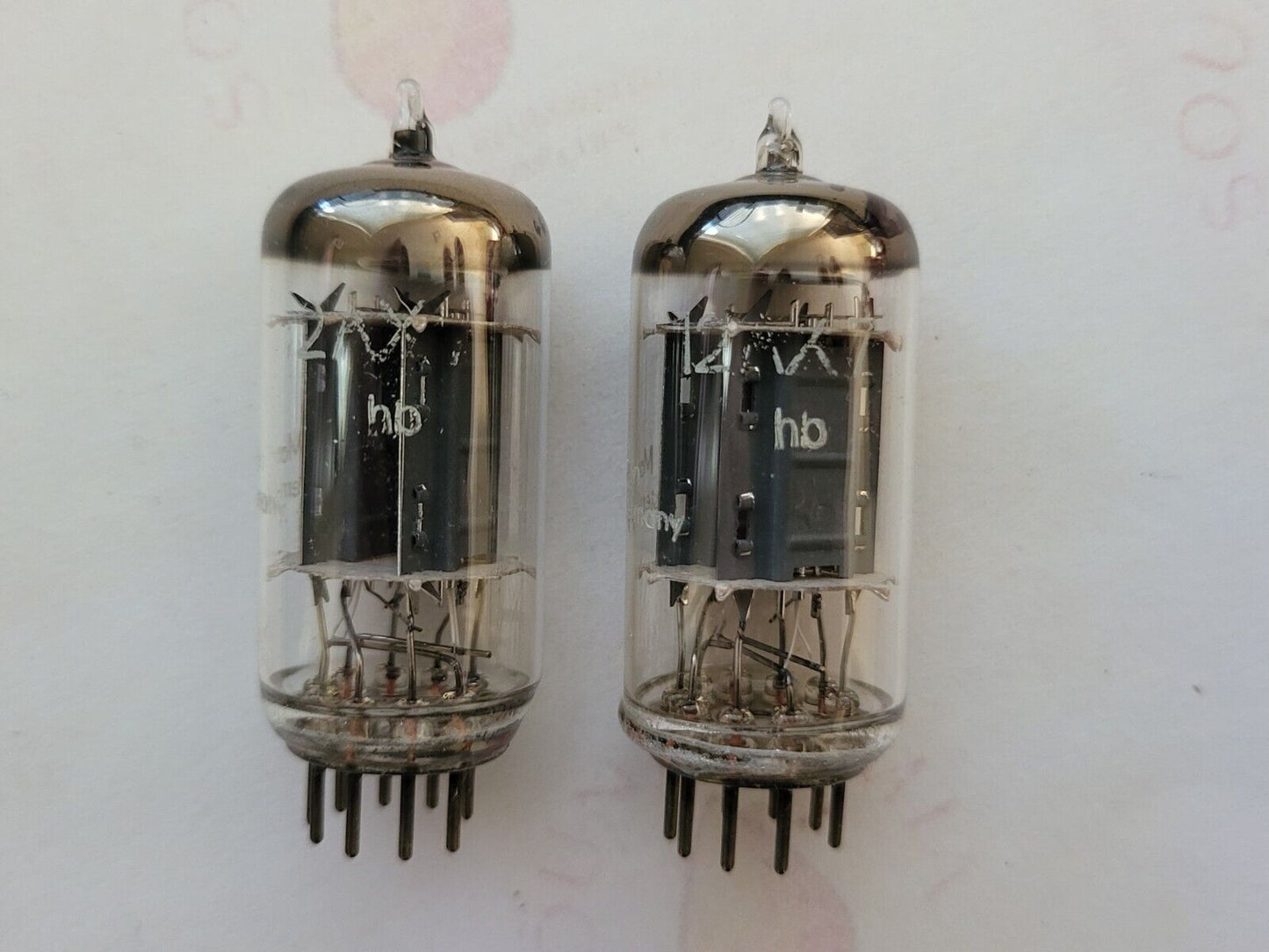 2x Telefunken ECC83 17mm Rippenplatten passende Codes - Berlin 1956 - Stark