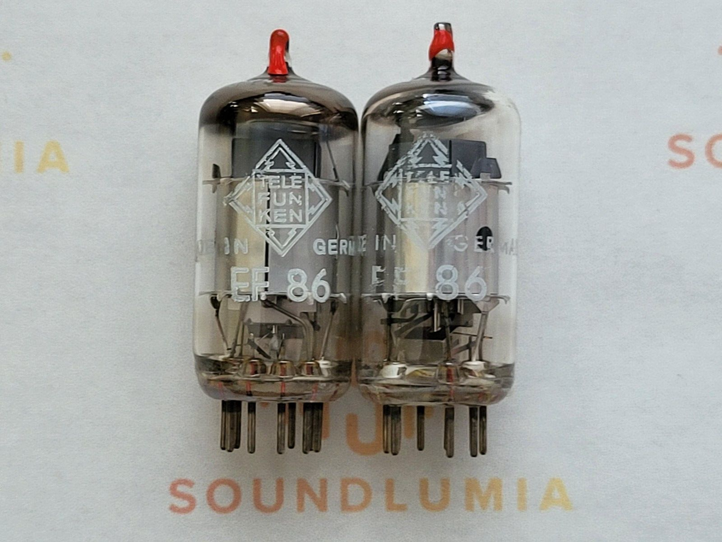 Telefunken EF86 6267 Red Tip Matched Pair ◇ Bottom - Ulm 1960 - NOS
