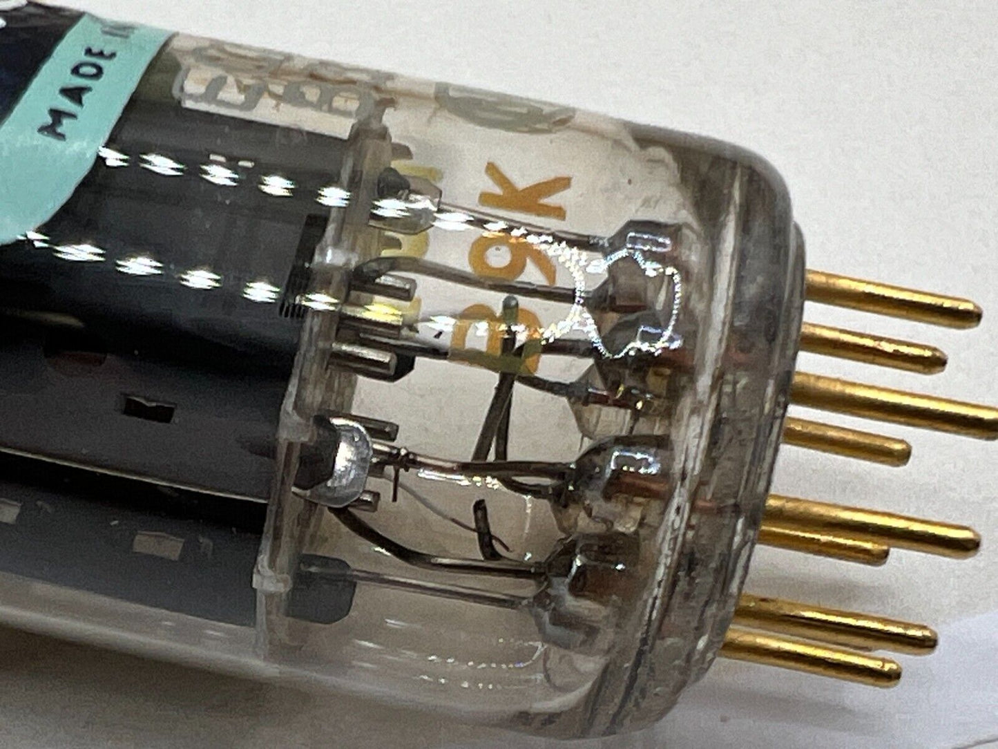 1x Mullard B339 CV492 (ECC83+) O-Getter Goldstift-Kurzplatten - Blackburn '59