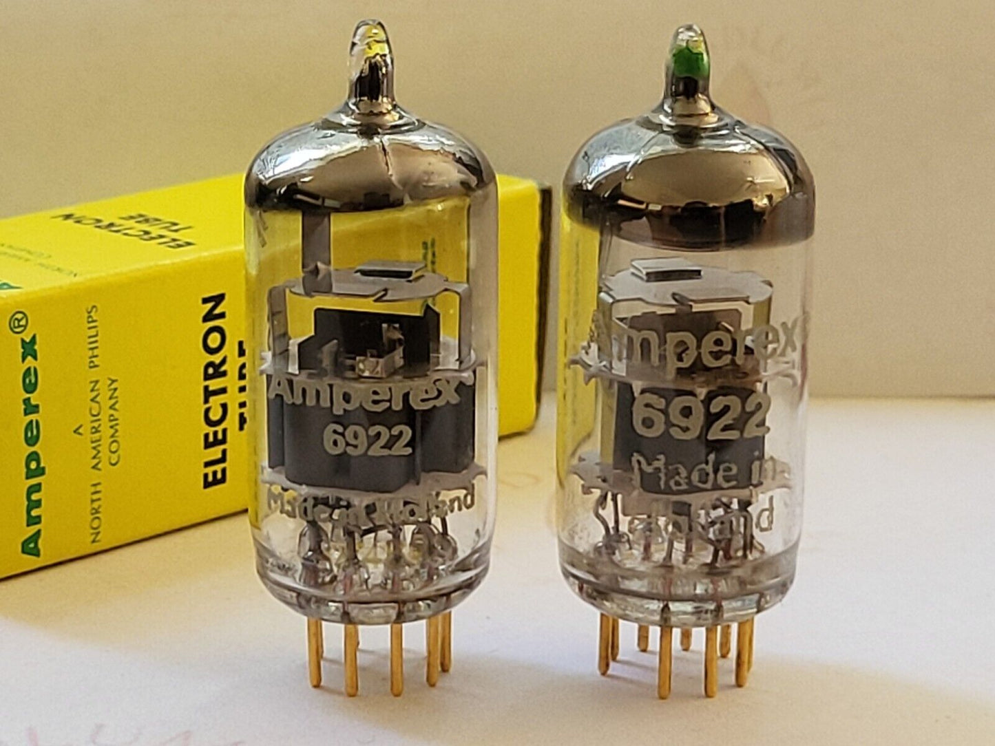 2x Amperex Holland 6922 = E88CC w/ One Select Tube - Heerlen 1964/65 - NOS