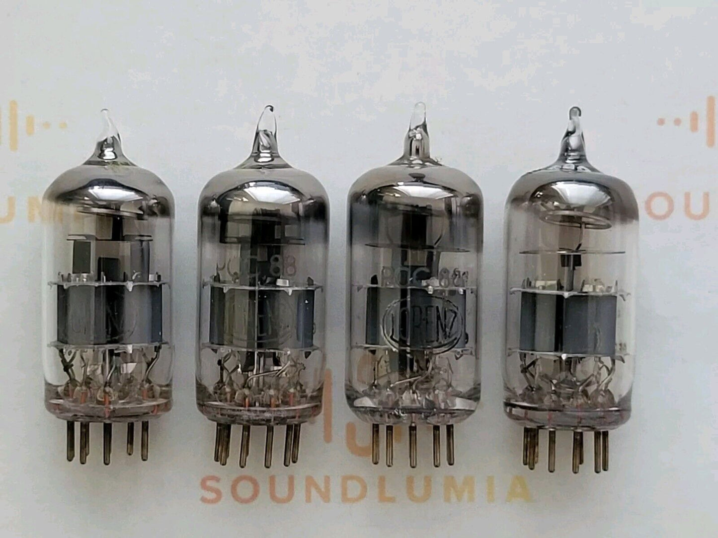 Lorenz PCC88 = 7DJ8 (6DJ8 equiv.) Black Logo Matched Quad - Germany 1950s - NOS