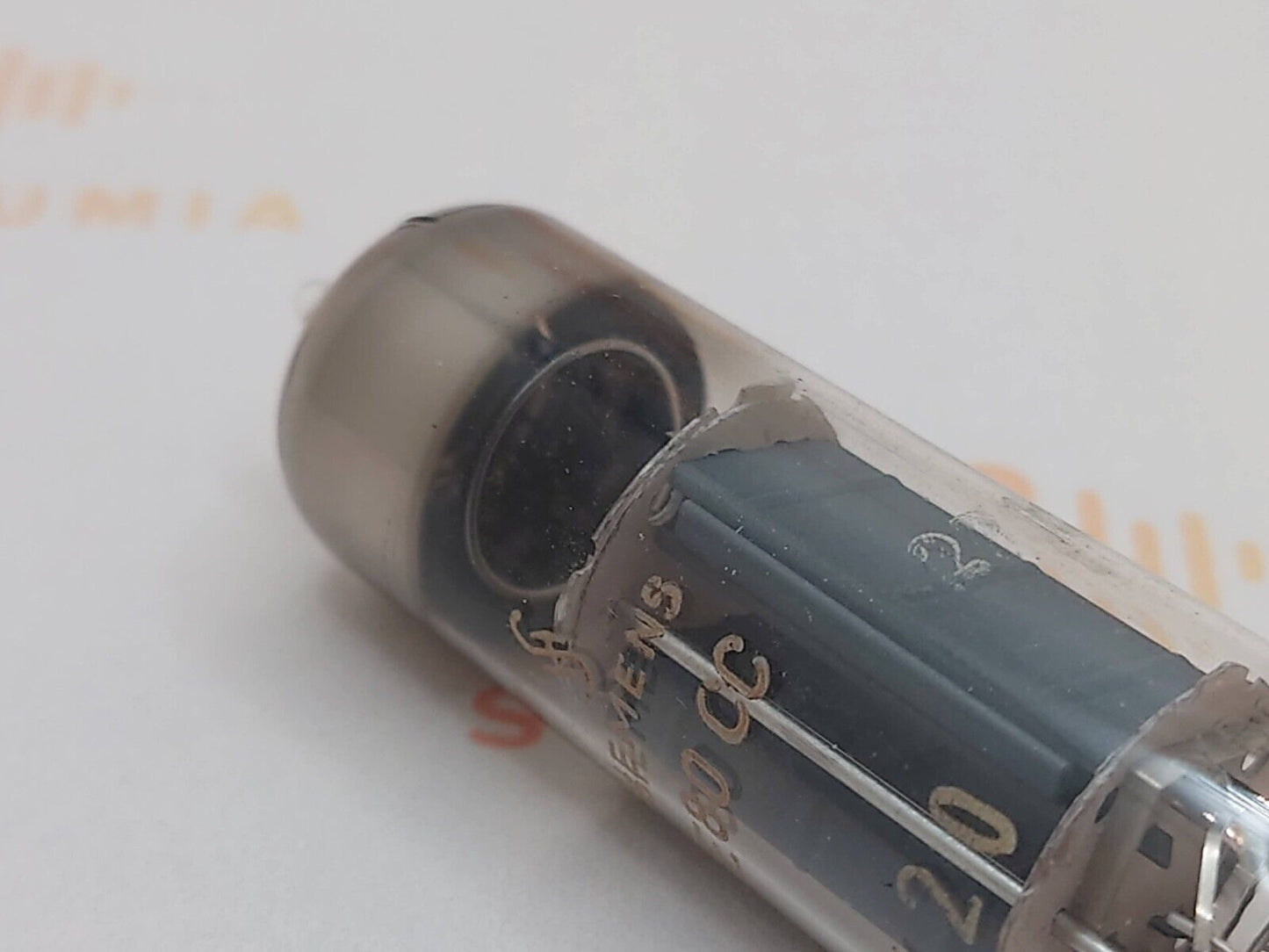 1x Philips E80CC 6085 (ECC82 equiv.) O-Getter Siemens Label-Heerlen '66 Near NOS