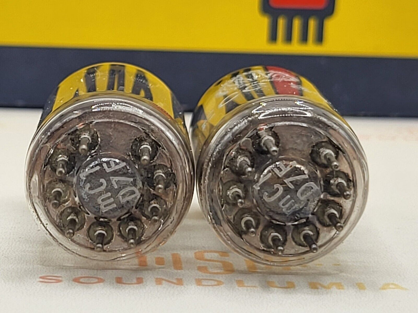 Valvo ECC83 12AX7 Matched Pair 45° Angled Getter - Hamburg 1957 mC1 - Gleicher Code