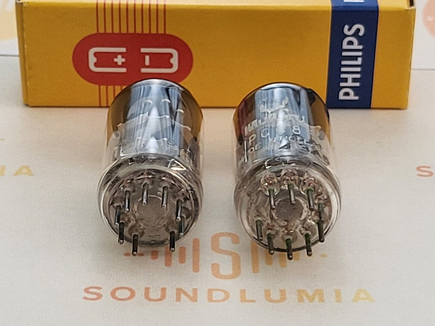 Philips PCC88 7DJ8 Dimple Disc Getter Matched Pair - Heerlen, NL 1972/73 - NOS+