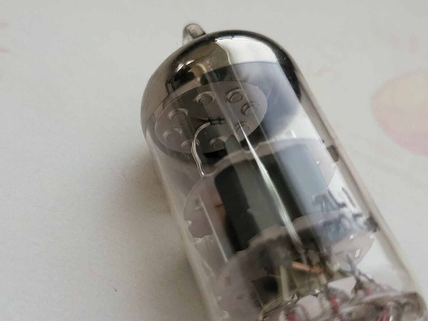 1x Mullard E88CC 6922 Dimple Disc Getter - Mitcham 1970 - AEG Label - NOS