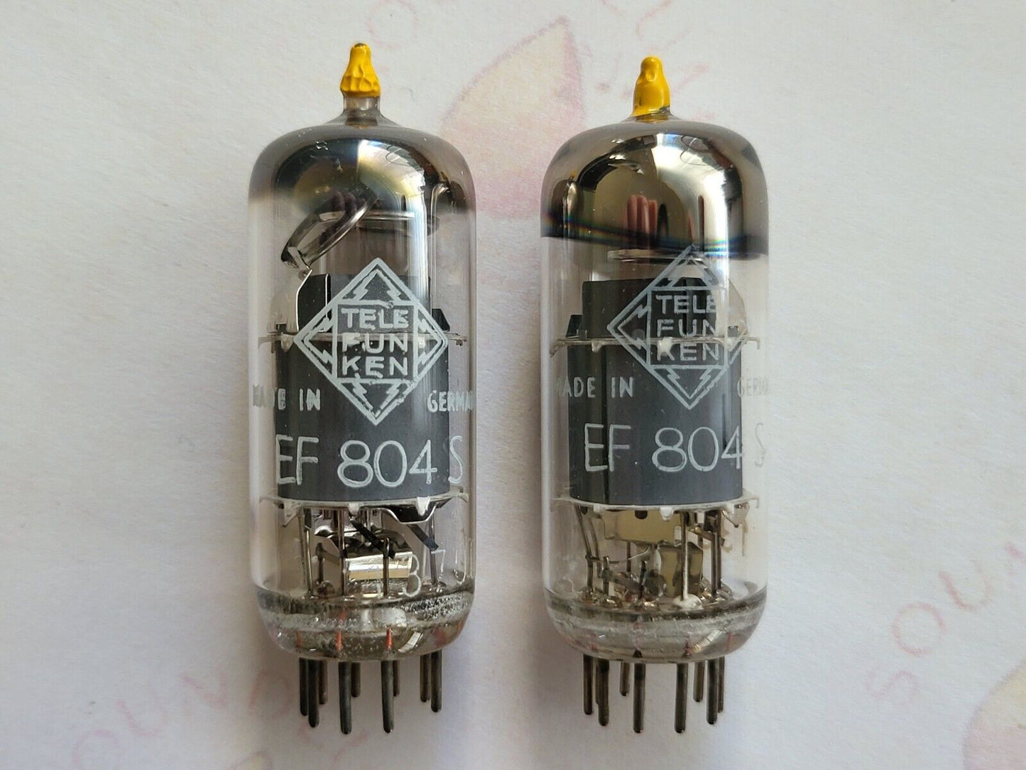 Telefunken EF804S Yellow Tip Matched Pair - ◇ Unten - Ulm 1968 - Stark