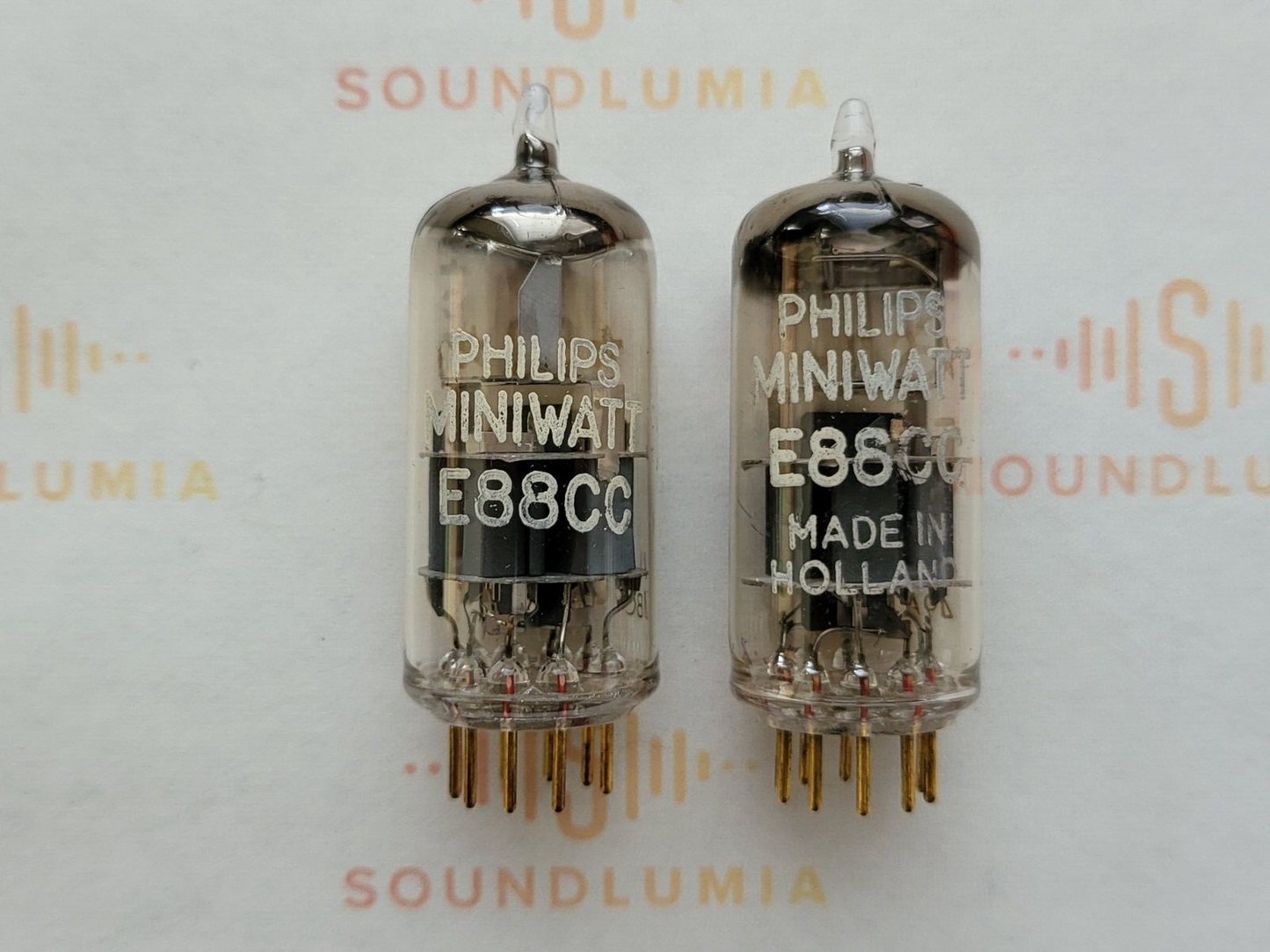 2x Philips Miniwatt SQ E88CC = 6922 D-getter - Heerlen, NL 1958/59 7L4 - NOS
