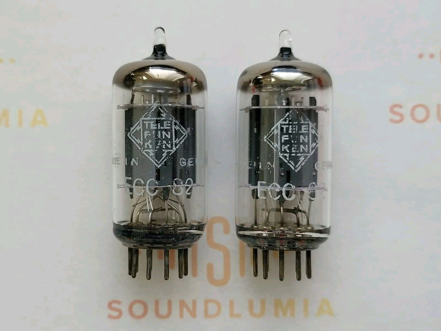 Telefunken ECC82 = 12AU7 Long Smooth Plates Matched Pair ◇ Berlin 1969 - NOS