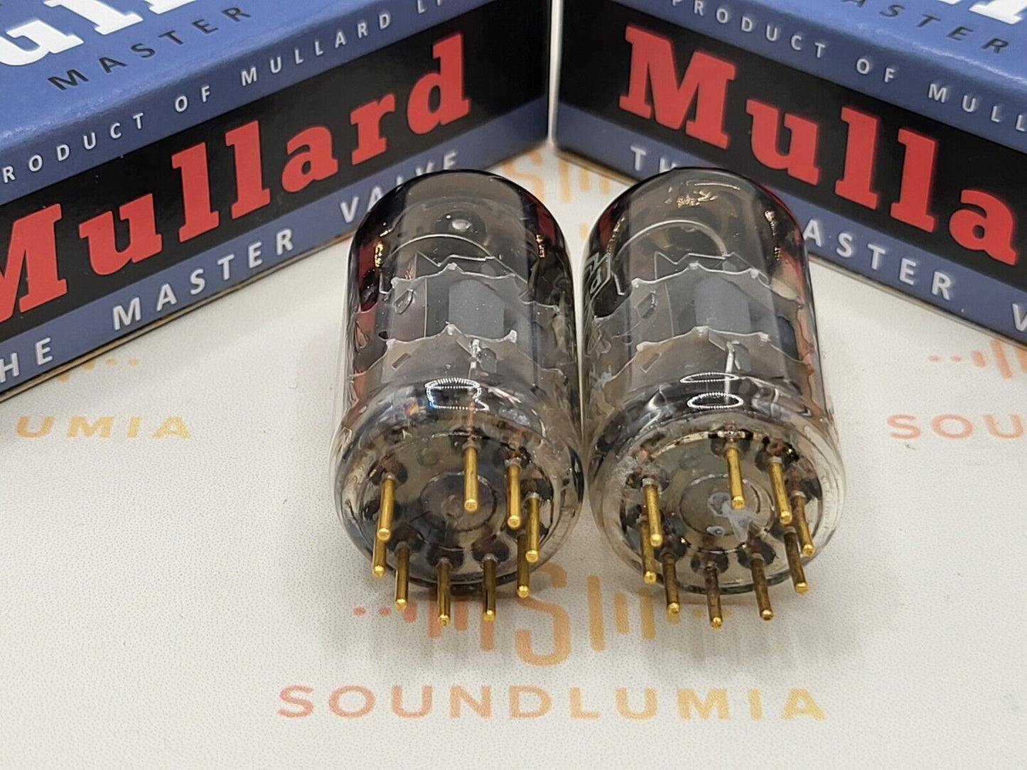 Mullard E88CC 6922 Passendes Paar - Schildlogo - Mitcham, GB 1967/69 7L1 - Stark