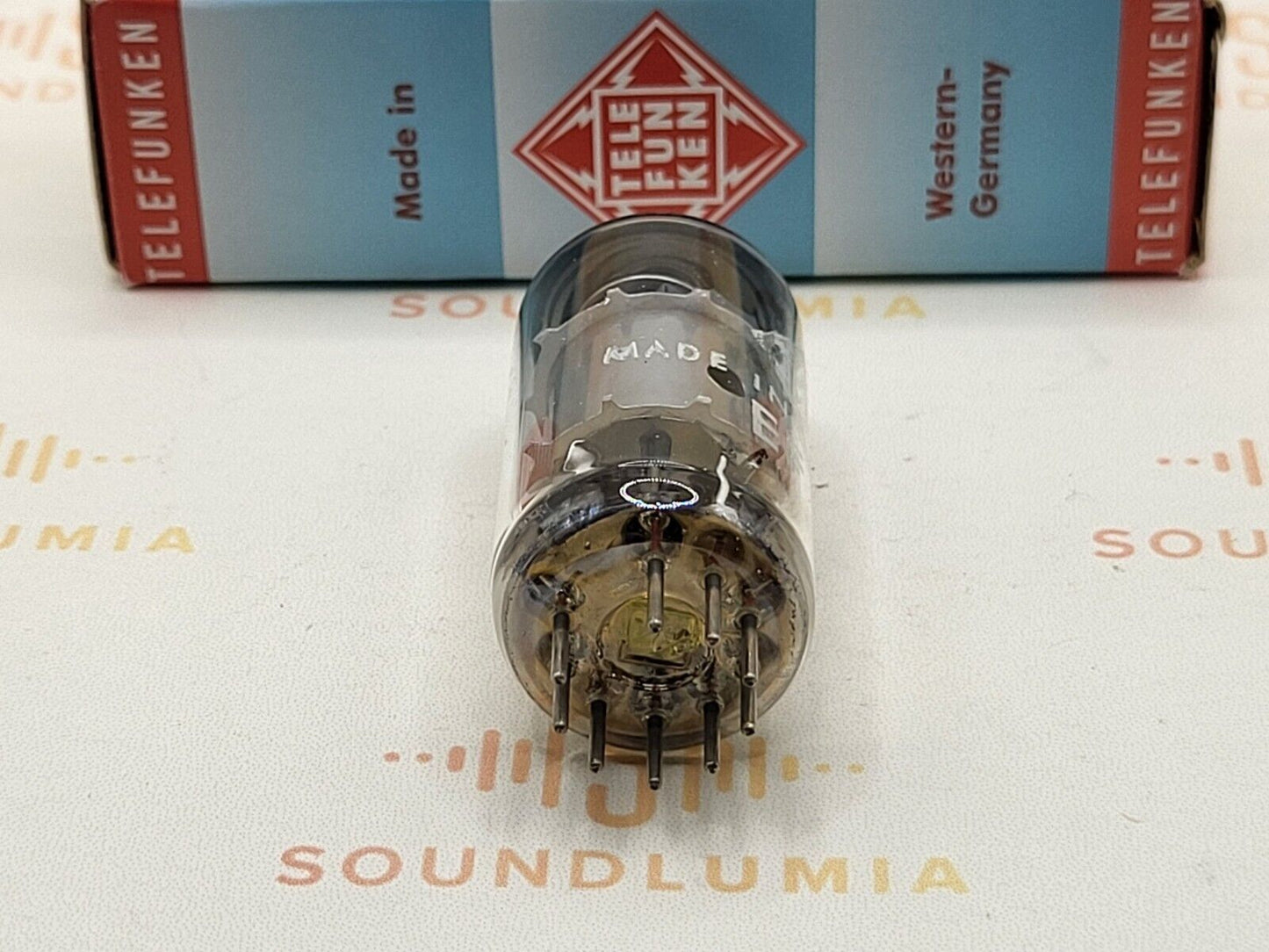 1x Telefunken EF86 6267 Silver Shields Red Tip - ◇ Bottom - Ulm 1962 - NOS