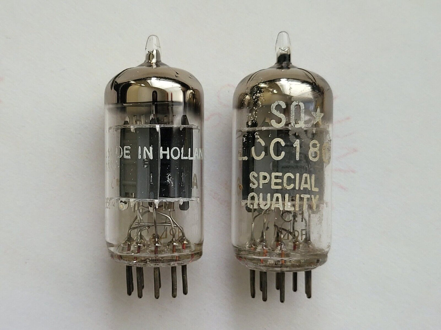 2x Amperex/Philips SQ 7316 ECC186 Foil D-getter - Heerlen, NL 1959 Ct1 -Near NOS