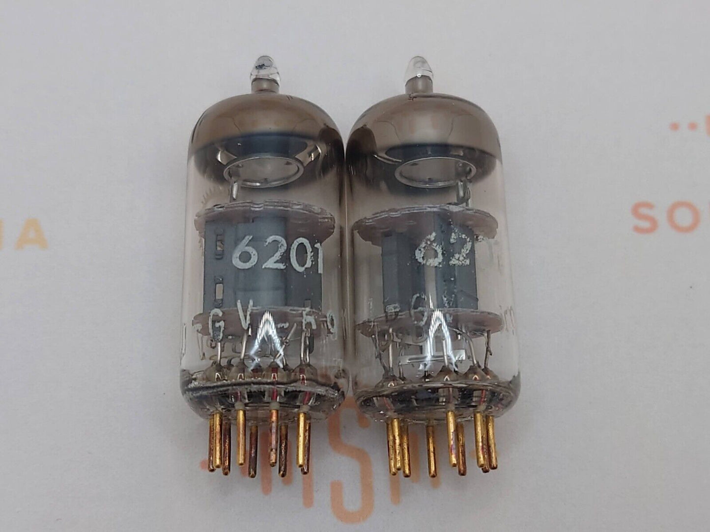 2x Valvo 6201 O-Getter BWB Falcon - Hamburg '59 - gleicher Code - fast NOS