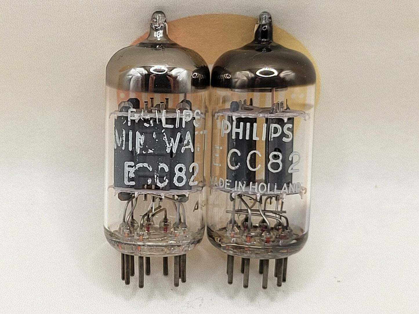 Philips ECC82 12AU7, passendes Paar kurzer Platten - Heerlen, NL '65/'66, fast neuwertig