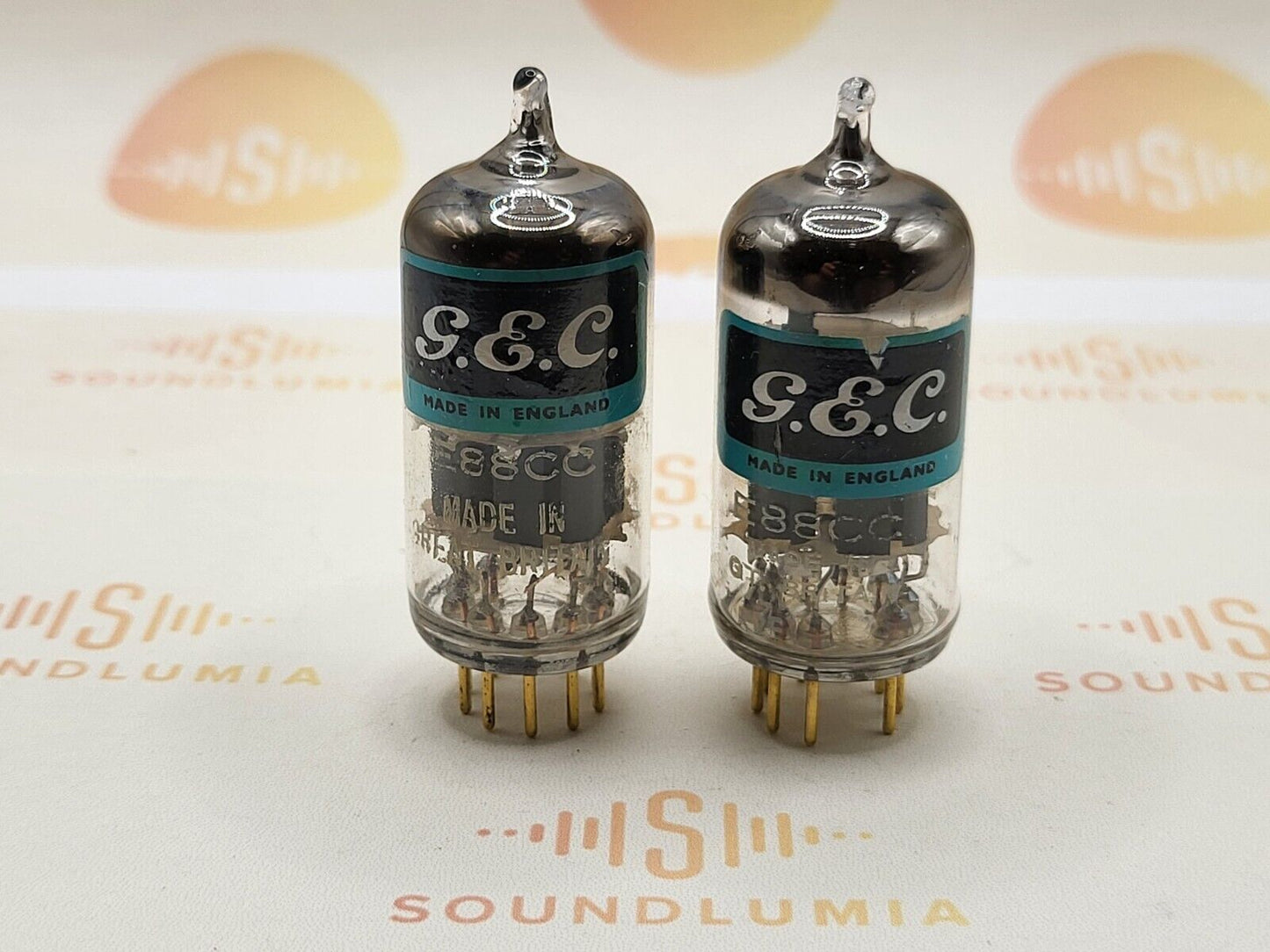 Mullard CV2492 (Mil. spec E88CC/6922) Matched Pair - G.E.C. Label - Mitcham '61/'62