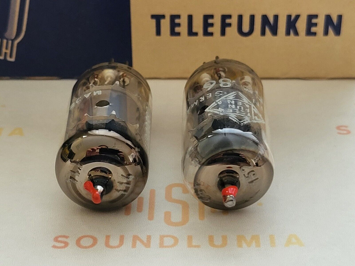 Telefunken EF86 6267 Red Tip Matched Pair ◇ Bottom - Ulm 1960 - NOS