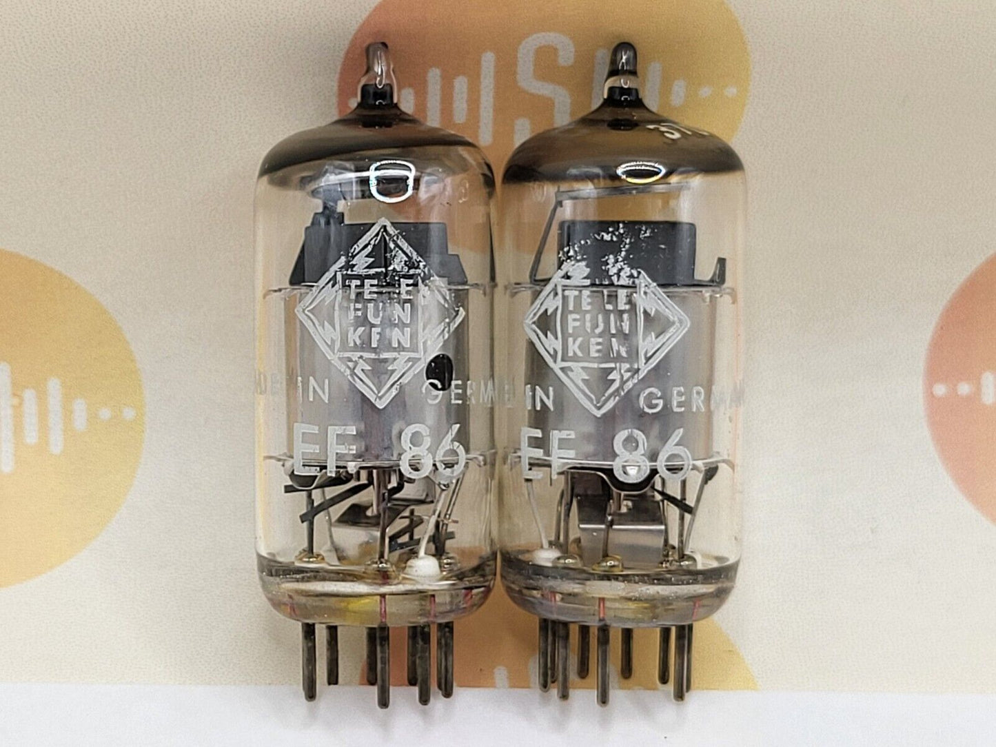 2x Telefunken EF86 6267 Silver Plates - ◇ Bottom - Ulm 1964 - Same Code - NOS