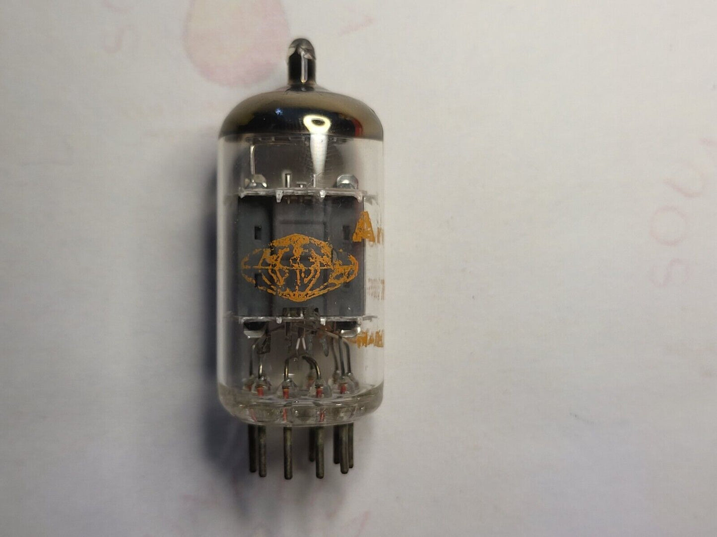 1x Amperex 7025 Dimple Disc Getter Orig. Box - Holland 1971 - Orange Globe - NOS