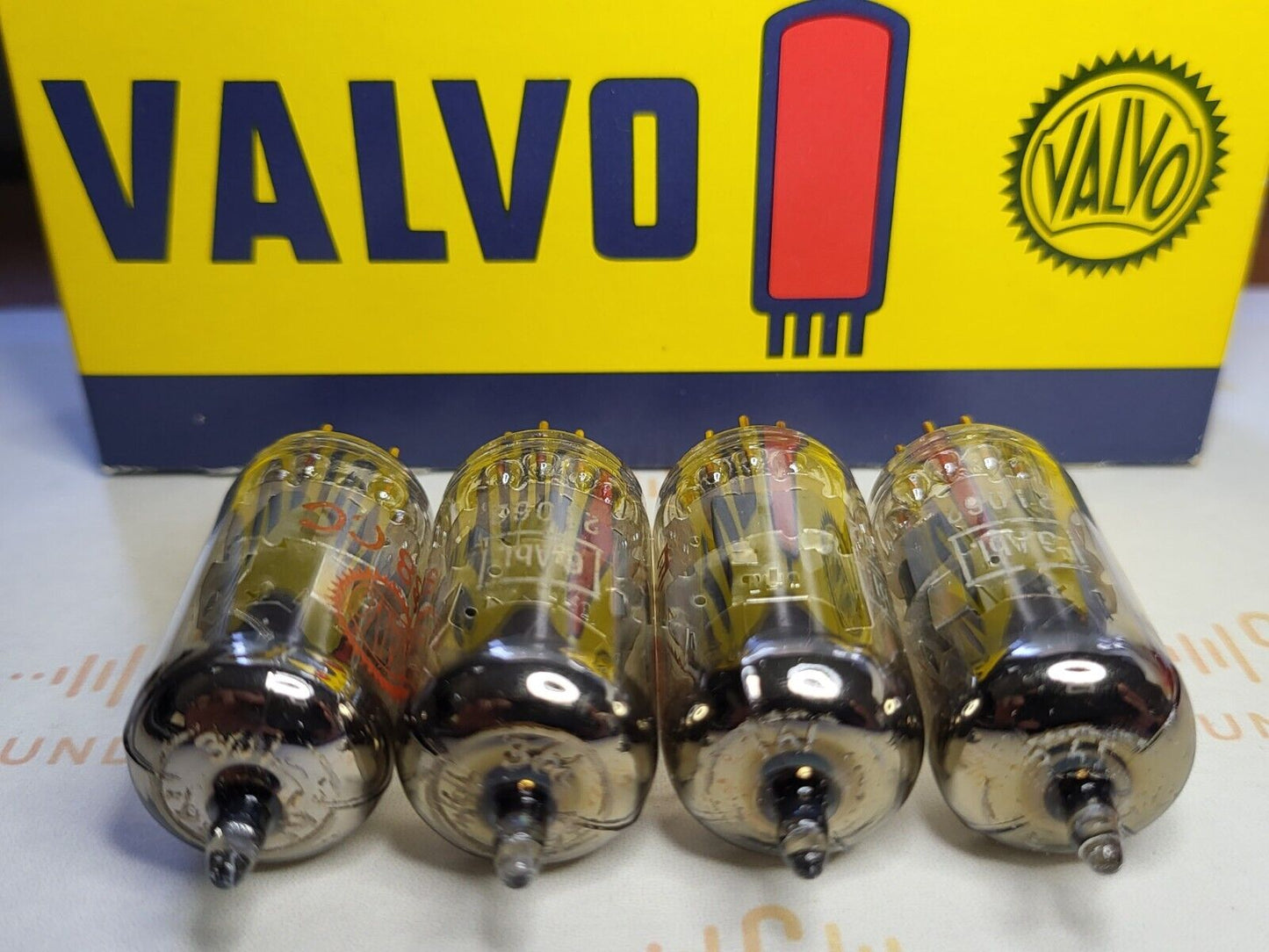 Valvo E88CC = 6922 Matched Quad - G.Abl - Holland 1962 7L4 - Gleicher Code - NOS