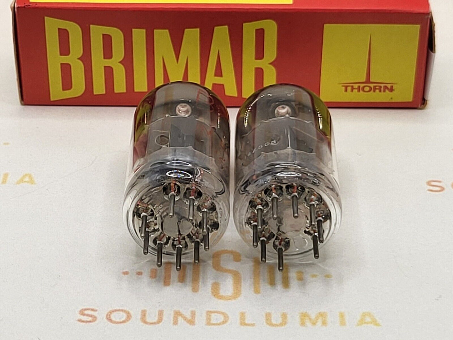 Brimar ECC81 Schwarze Platten, quadratisches Getter-Paar, passend – '64 Gt. Britain – fast neuwertig