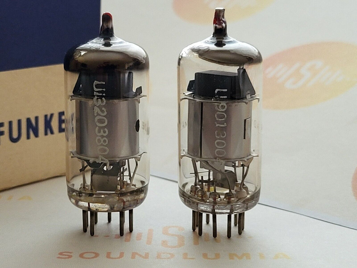 Telefunken EF86 6267 Red Tip Matched Pair ◇ Bottom - Ulm 1960 - NOS
