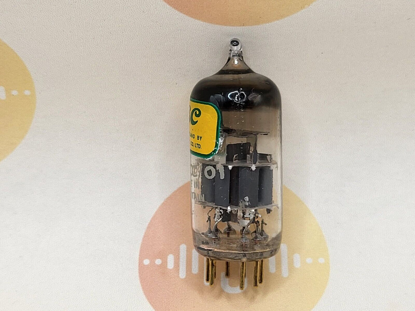 1x Mullard E88CC/01 (Mil. Spec E88CC) GEC-Etikett aus zerknittertem Glas – Mitcham '61