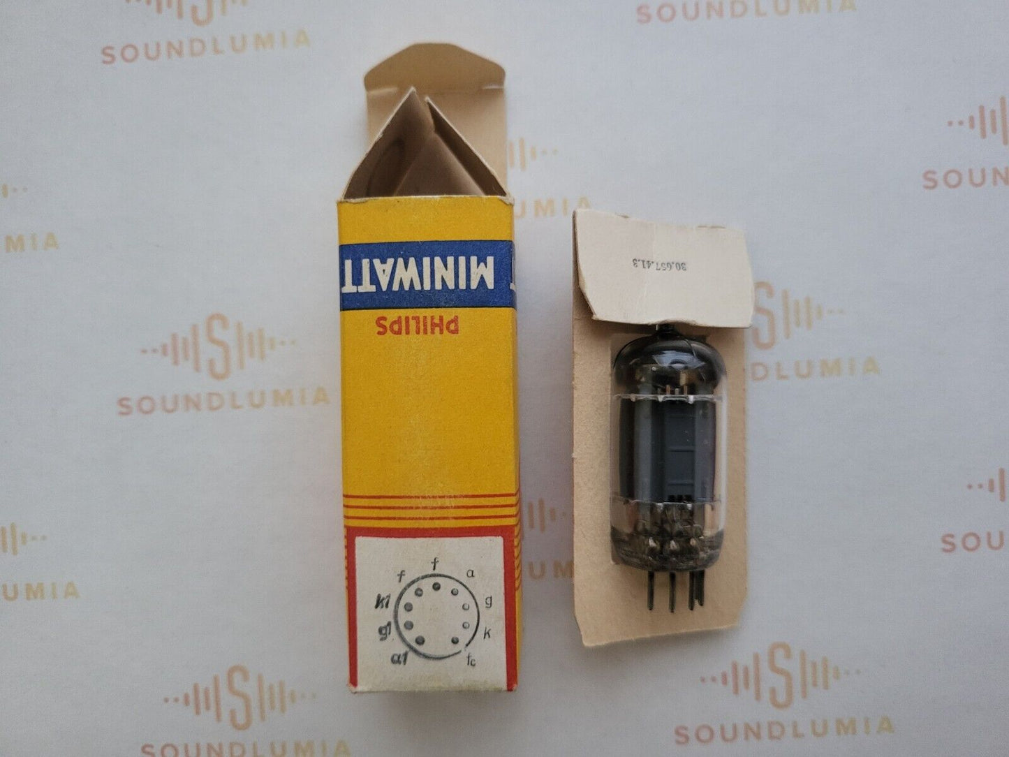 Philips 12AU7 ECC82 Lange Platten Quadrat Getter in Originalverpackung - Holland 1952 K6A