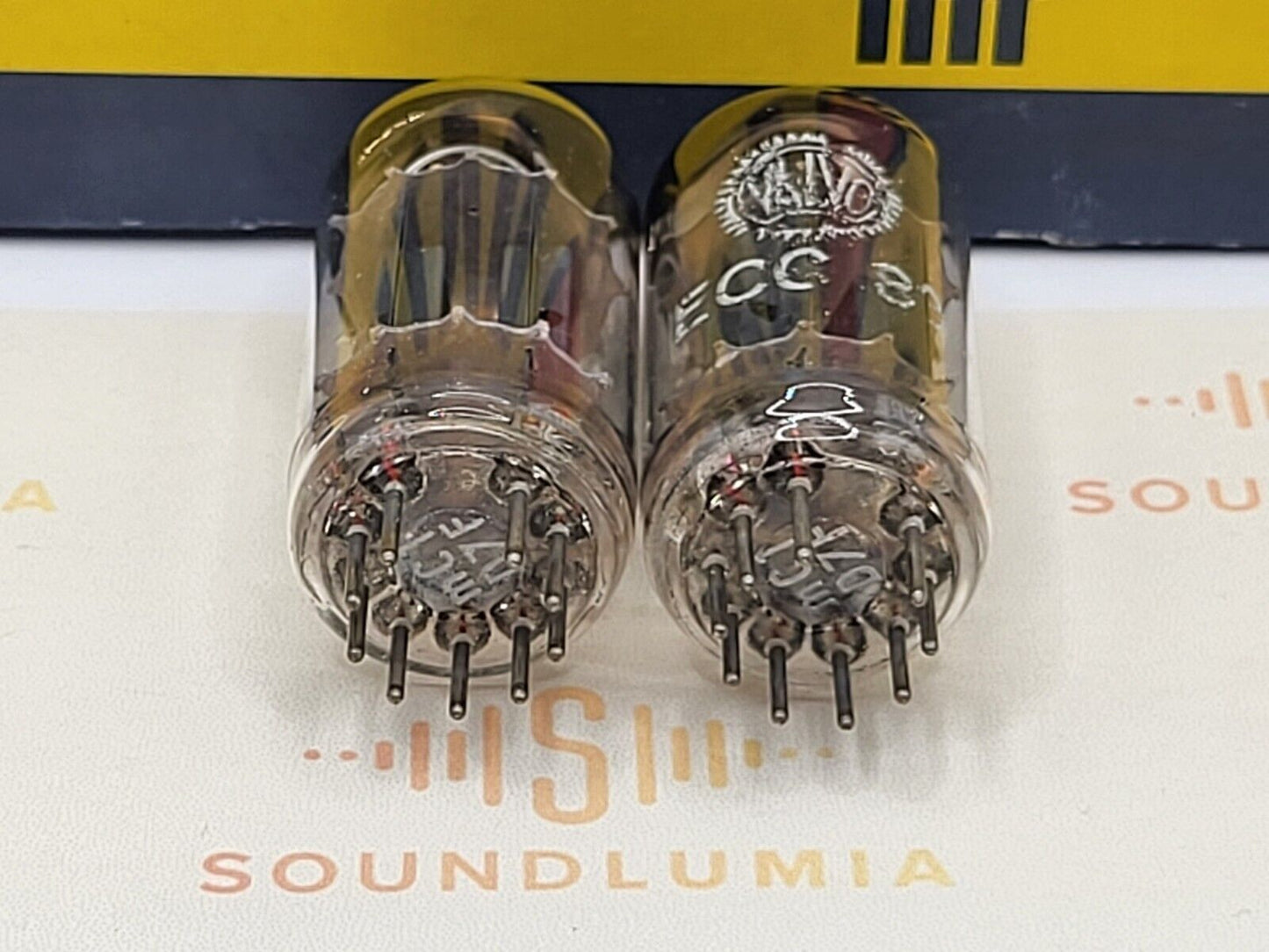 Valvo ECC83 12AX7 Matched Pair 45° Angled Getter - Hamburg 1957 mC1 - Gleicher Code