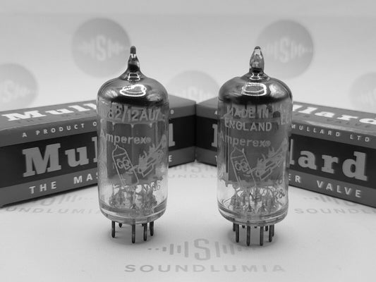 Mullard ECC82 彩色尖头长碟片一对 - Bugle Boy 标签 - Mitcham '58