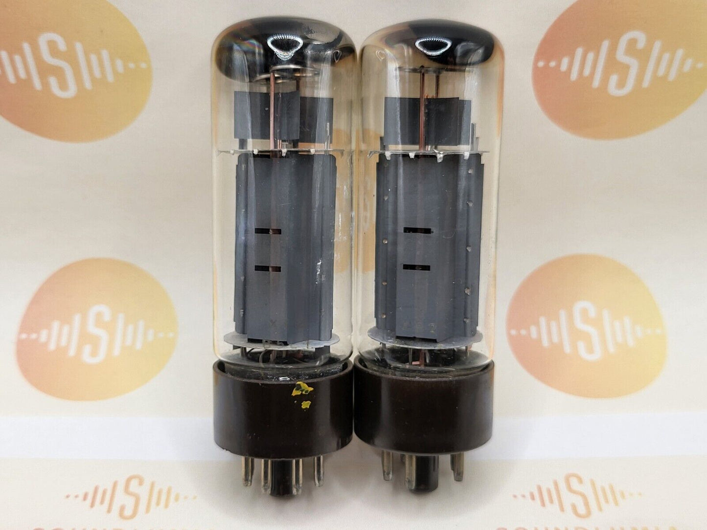 2x Mullard EL34 6CA7 OO Getter Orig. Box - Siemens Label - Blackburn '65/'66 Xf2
