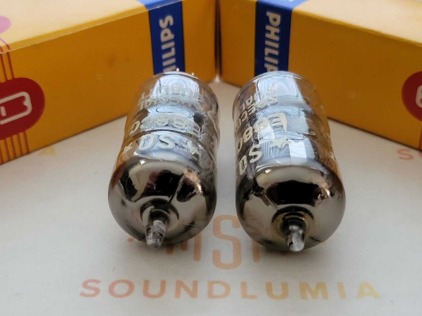 2x Philips Miniwatt SQ E88CC 6922 D-getter Pinched Waist - Holland '57/'58 7L3