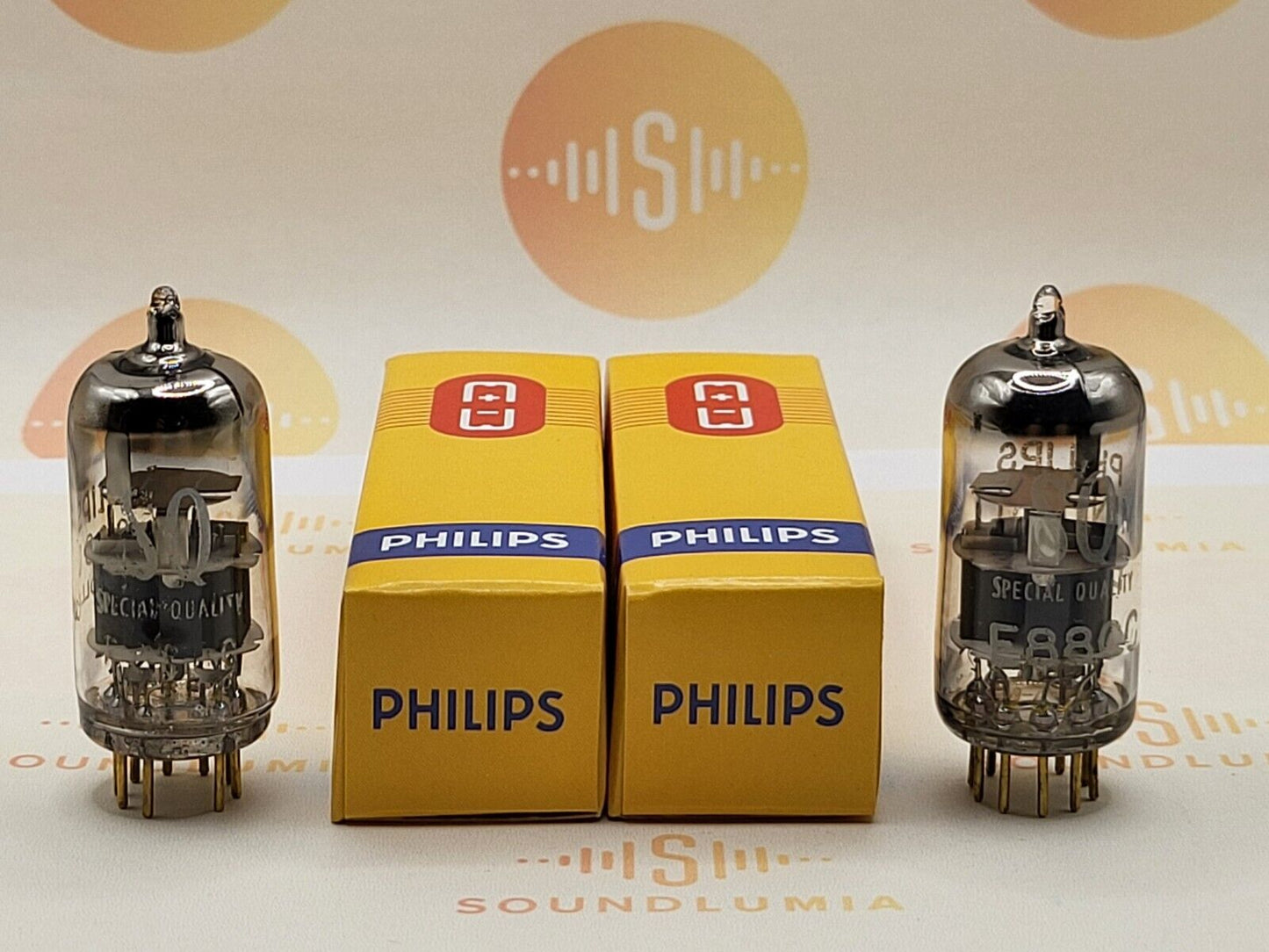 Philips Miniwatt SQ E88CC 6922 passendes Paar - Heerlen, NL 1965/66 - Stark