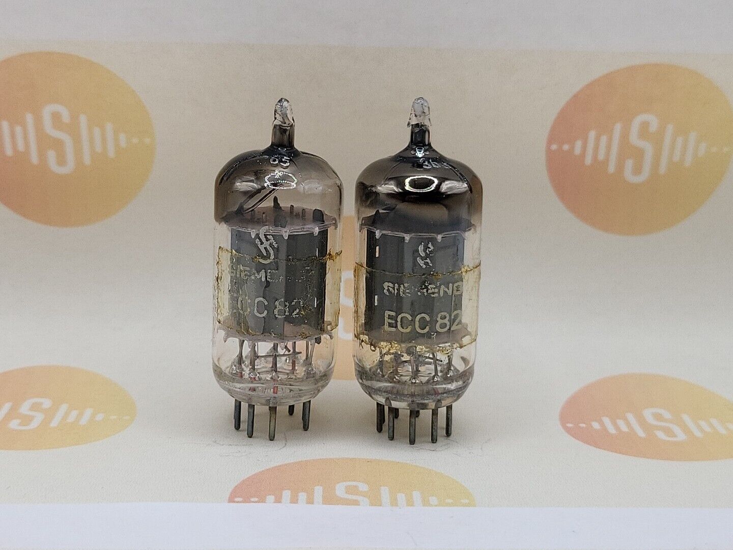 Siemens ECC82 12AU7 Long Plates Square Getter Matched Pair - Munich '56 K61 -NOS