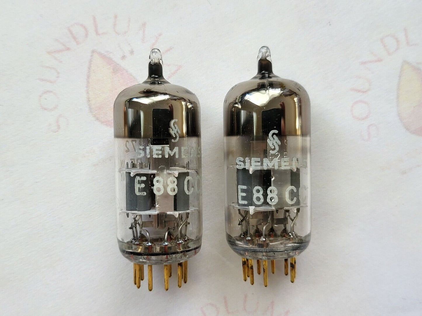 Siemens E88CC = 6922 A-Frame Silver Shields Matched Pair - Munich A6 2B/2E - NOS