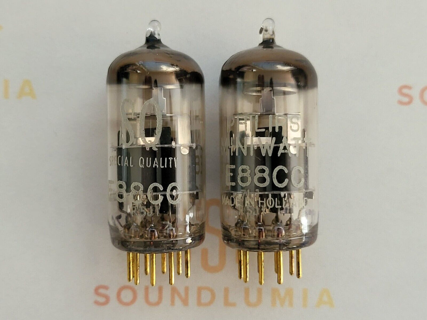Mullard E88CC 6922 Passendes Paar - Philips SQ Label - Mitcham '65 - Gleicher Code