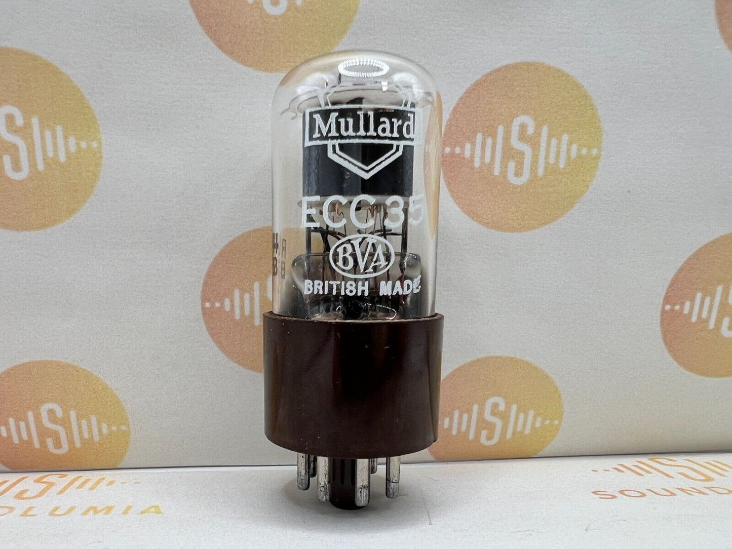 1x Mullard ECC35 CV569 6SL7GT Fat Brown Base Originalverpackung – Blackburn '57 – Neu im Karton