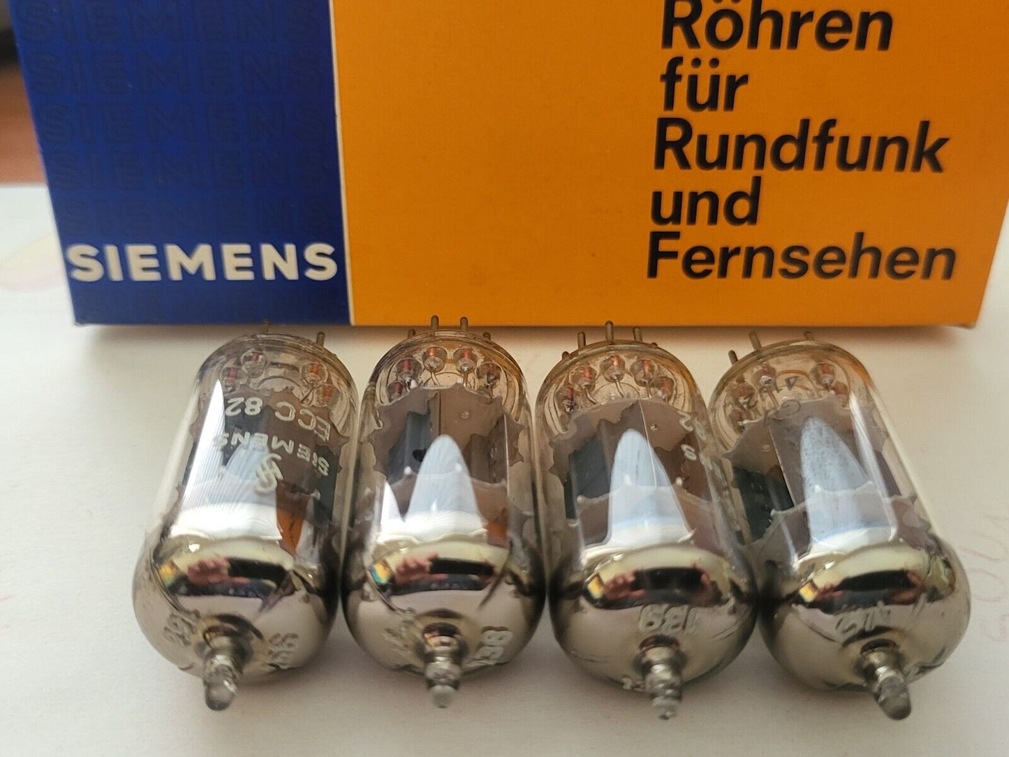 Siemens ECC82 12AU7 Matched Quad - Short Plates - Holland 1961 - Same code - NOS