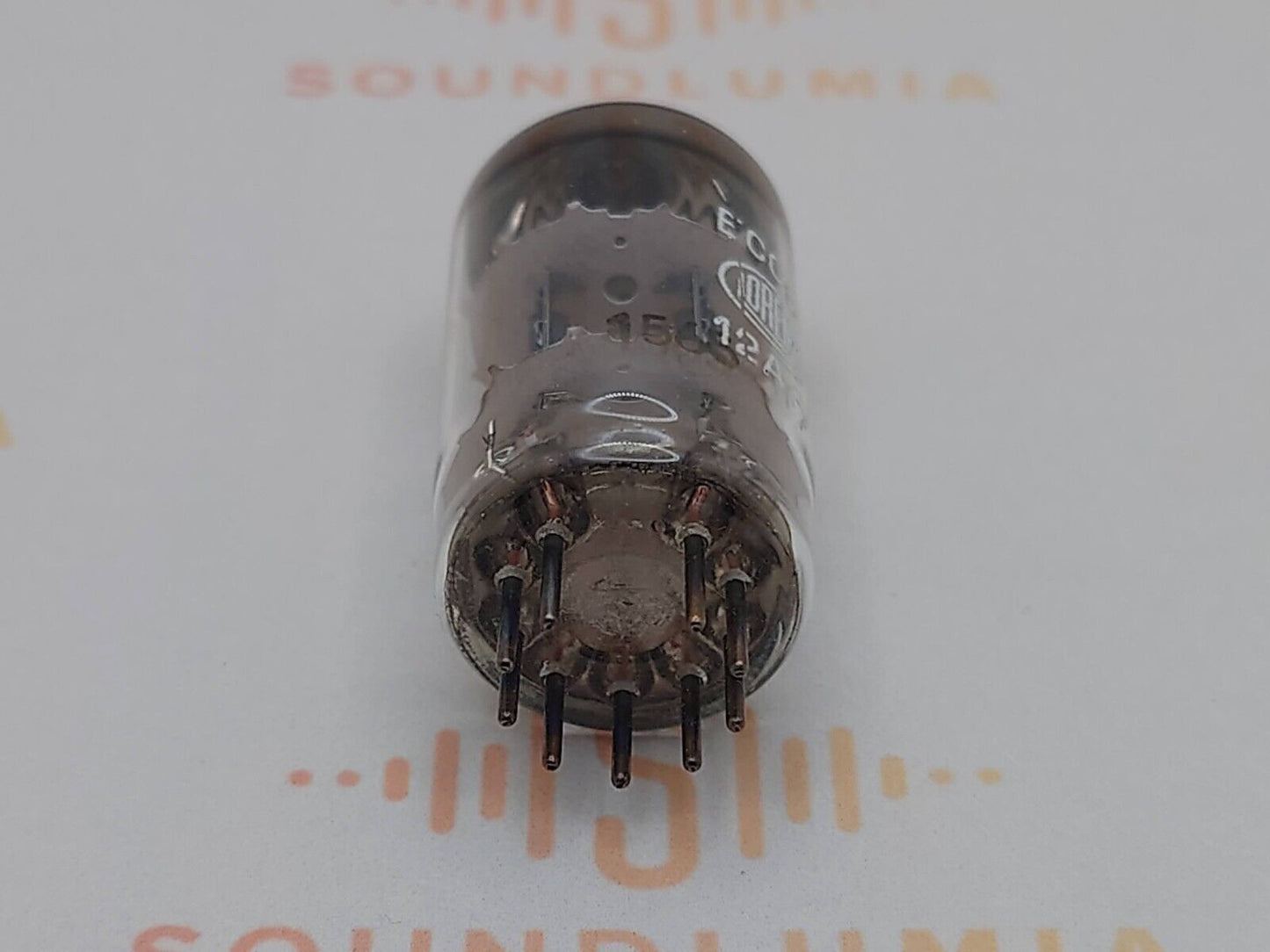 1x Lorenz ECC82 12AT7 Lange Platten - Pre-SEL weißes rundes Logo - Stuggart 50er