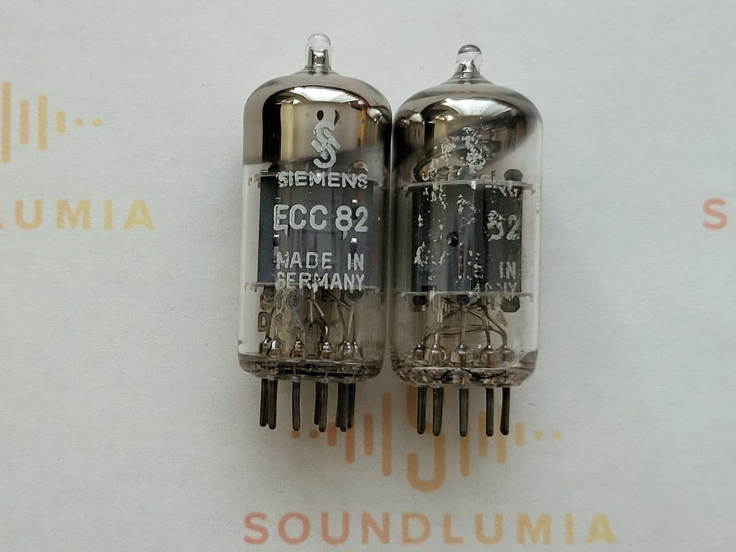Siemens Valvo ECC82 12AU7 Matched Pair 14mm Plates 30° Getter - Hamburg 1961