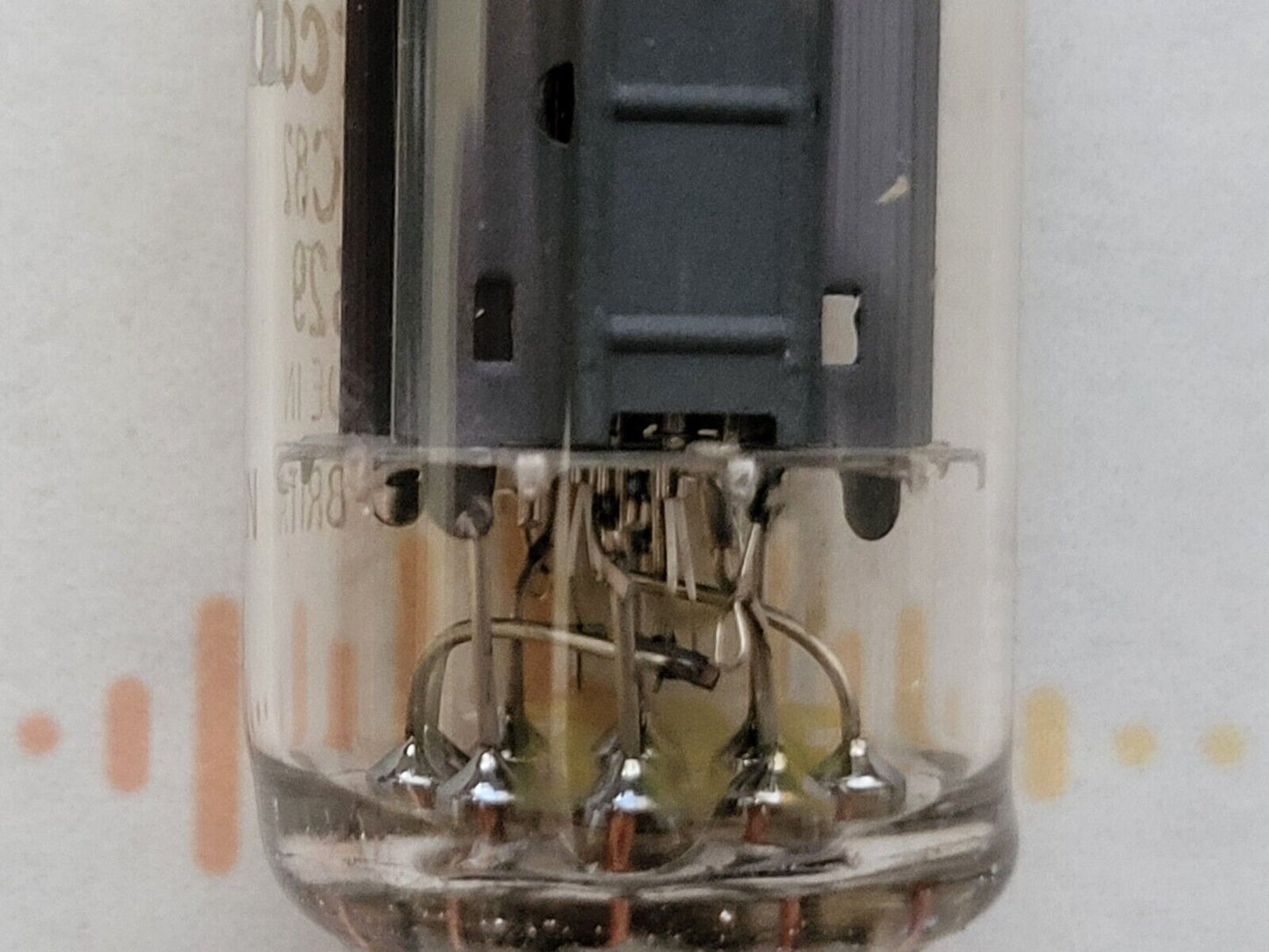 1x Mullard B329 (ECC82+) Lange Platten - Marconiphone Label BVA - Blackburn '58 K61