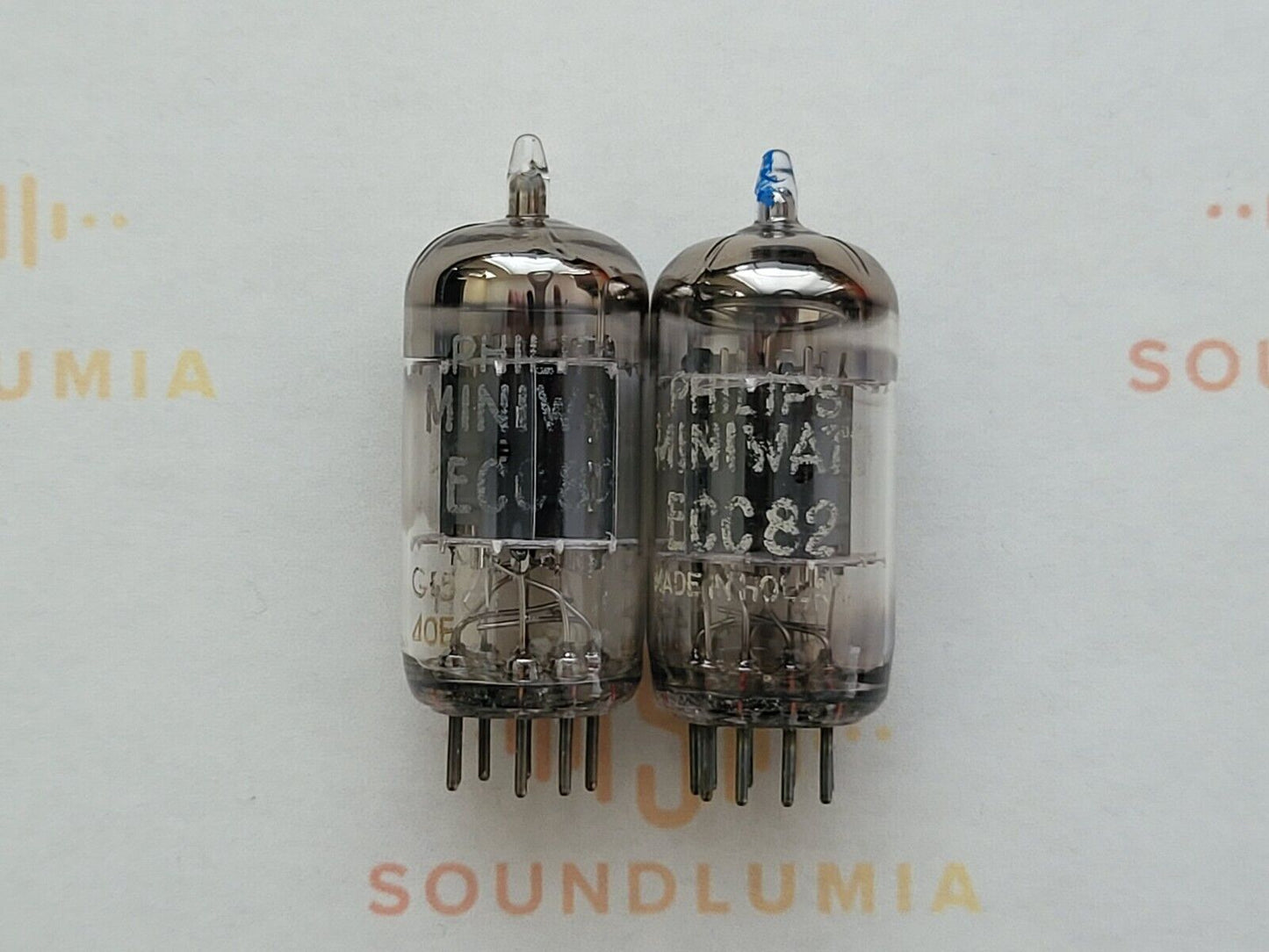 2x Philips 12AU7 ECC82 Kurzplatten mit Select-Röhre - Holland 1960/61 - Stark